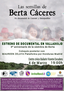 Valladolid: Estreno "Las semillas de Berta" y posterior coloquio @ Centro cívico Bailarín Vicente Escudero