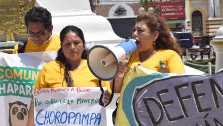 Manifestación de defensoras de derechos humanos del norte de Perú, en noviembre de 2022.