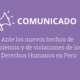 Comunicado acerca de la situación de Perú