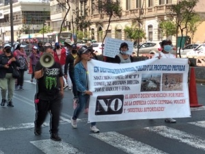 Marcha de afectados por el vertido de Repsol en Chancay, Perú